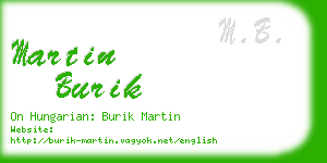 martin burik business card